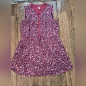 GAP Sleeveless Pink Floral Drawstring Mini Dress